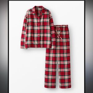 *Hanna Andersson Red and White Flannel Plaid Pajama Set